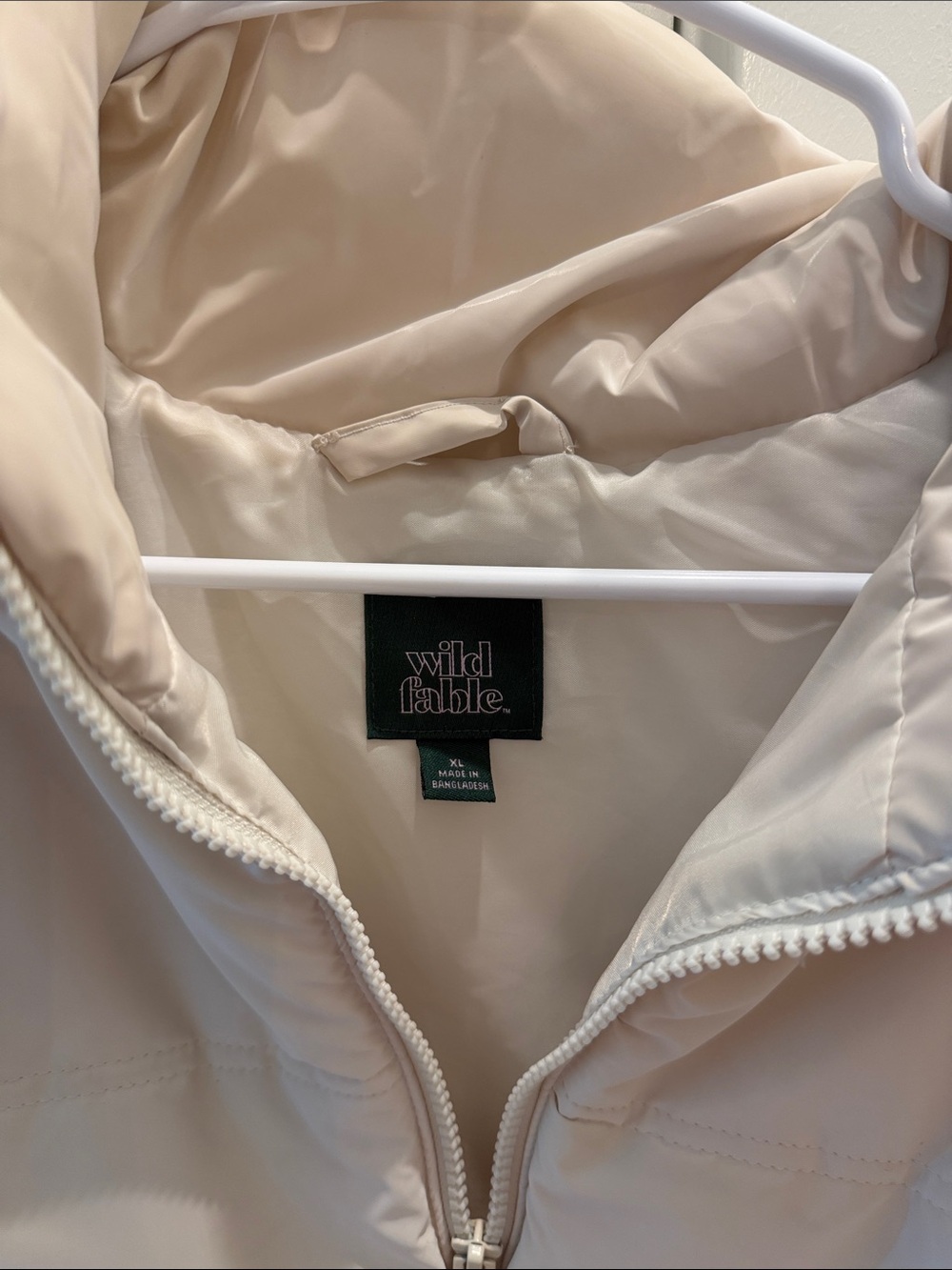 Wild Fable Cream Sleeveless Quilted Puffer Vest - Picture 2 of 2